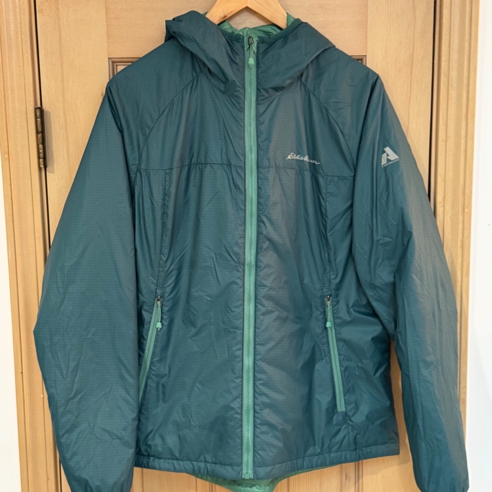 Eddie Bauer Green Quilted Hooded Puffer Jacket - Picture 3 of 4